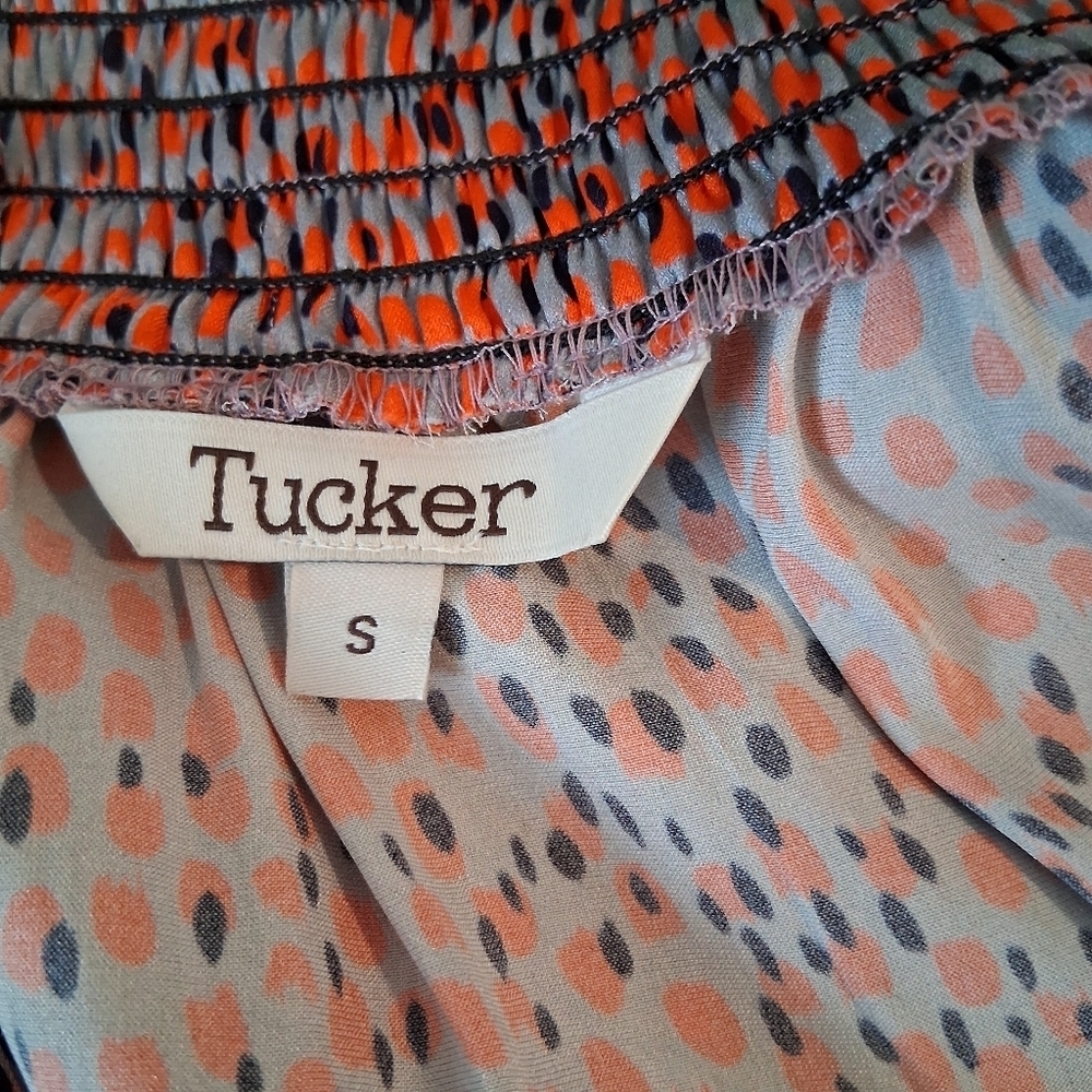 Tucker Stella Dress Paloma Spots Smocked Mock Neck Size Small - Picture 6 of 8
